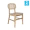 Flash Furniture Jacob Cane Rattan Dining and Event Chairs w/Solid Wood Frame and Seat, Natural, 2PK SK-220902-NAT-GG - alternate 6
